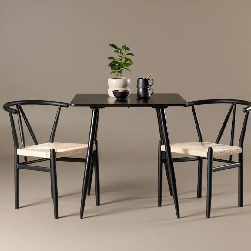 Polar Dining Table 75x75 cm - Black / Black Svart
