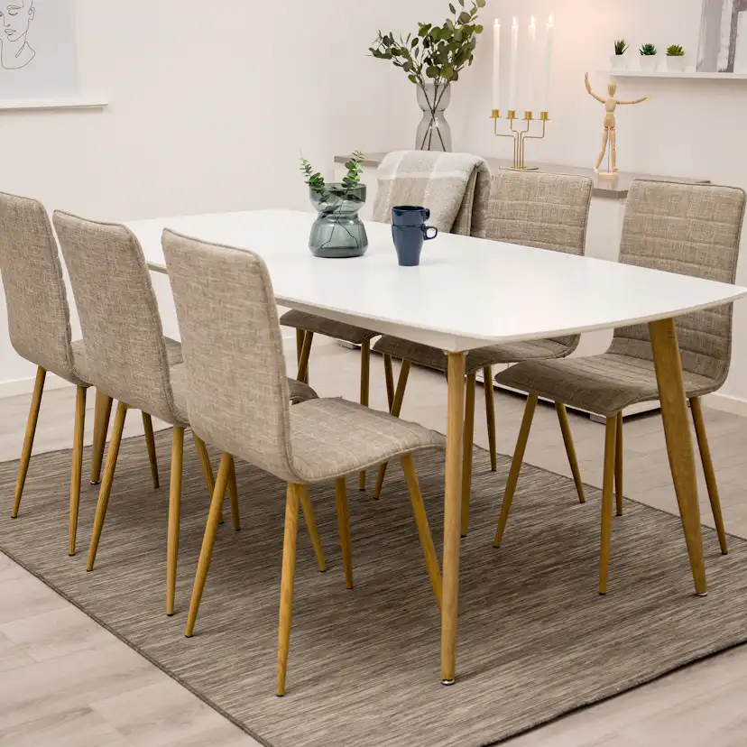 Matgrupp Venture Home Poker med 6 Walerina Stolar