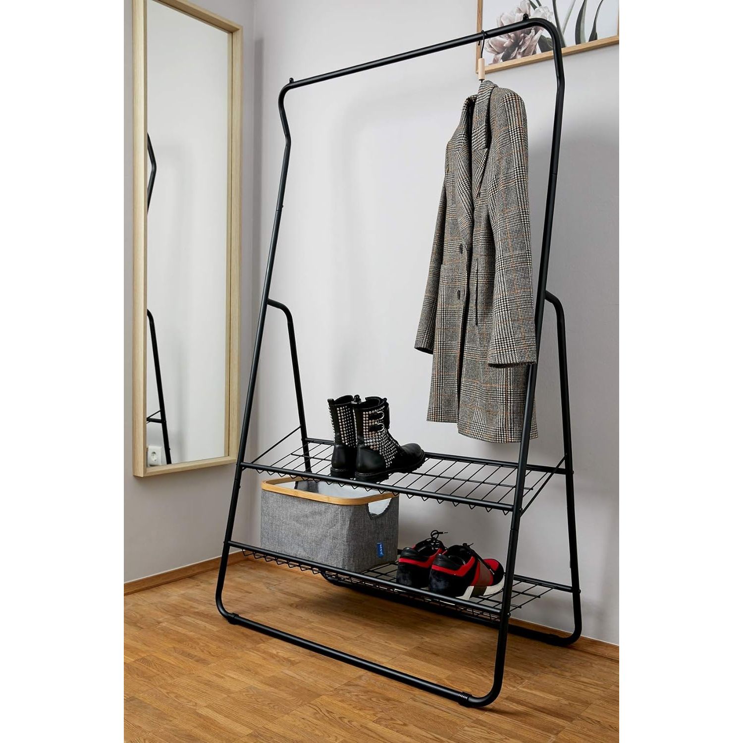 Klädställning WENKO Shiva En Klädstång med 2 Hyllor