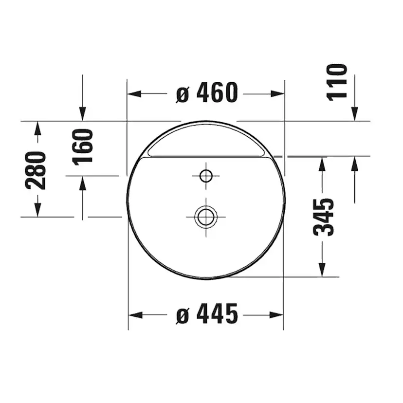 Tvättställ Duravit Bento Starck Box för Placering på Bänkskiva 460 mm