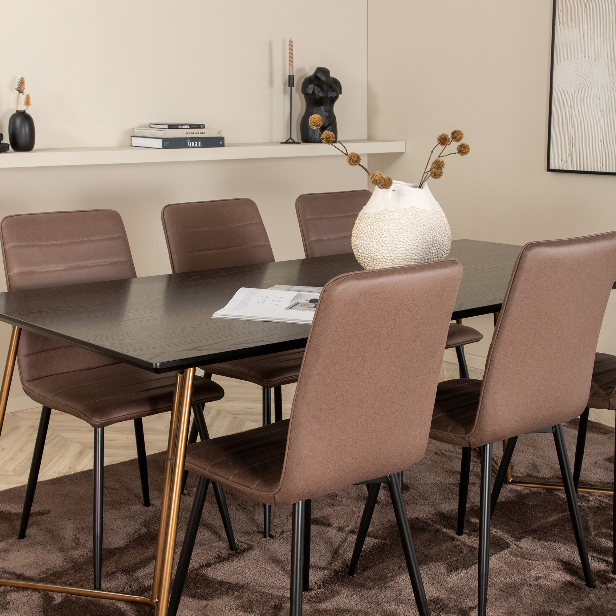 Matgrupp Venture Home Annika med 6 Walerina Stolar