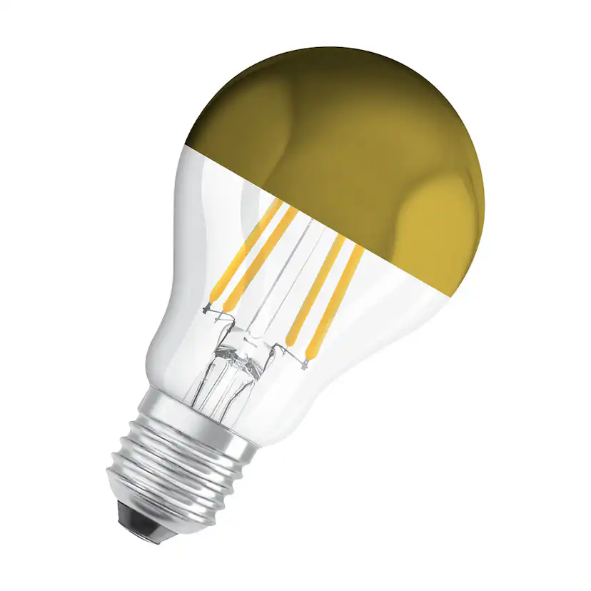 LED-Lampa Osram Normal (37) E27 Guld 827 Toppförsp Cl A