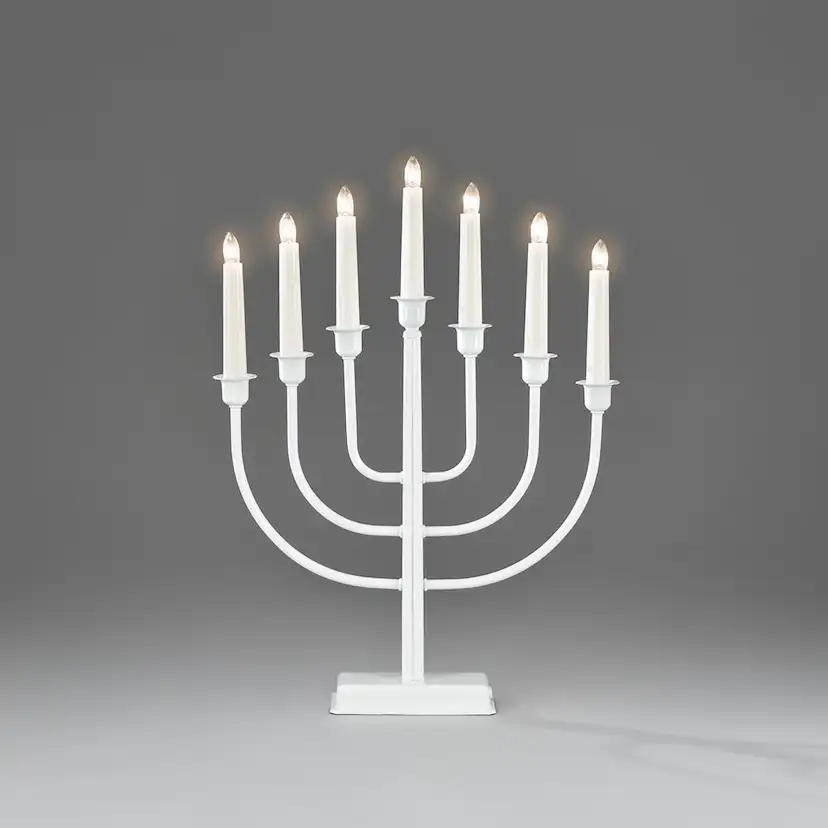 Adventsljusstake Gnosjö Konstsmide 7L Metall Vit