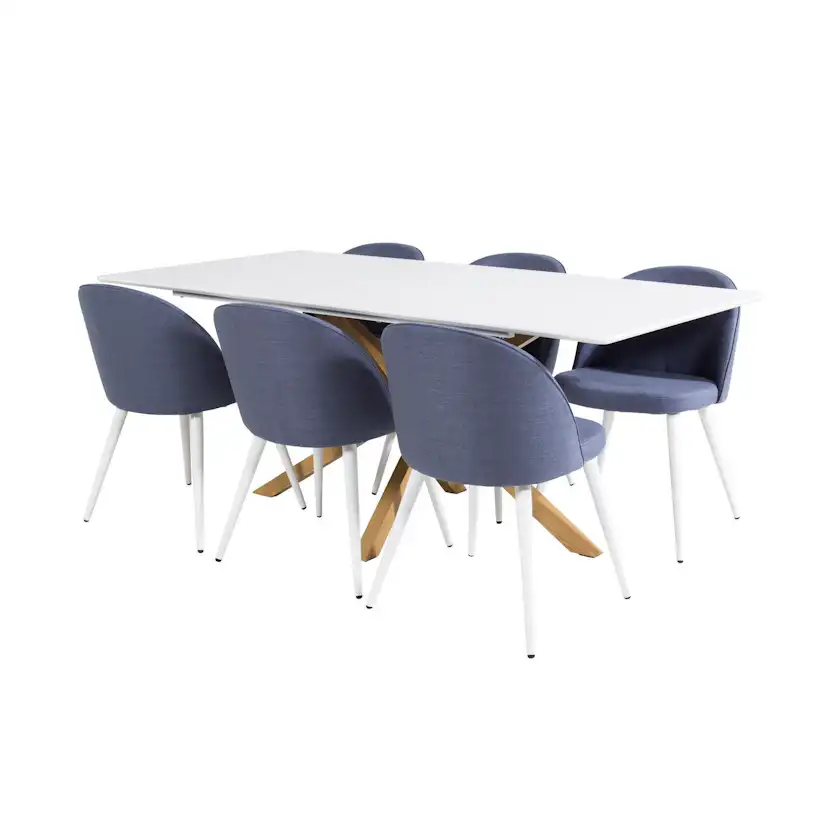 Matgrupp Venture Home Piazza med 6st Velvet Stolar