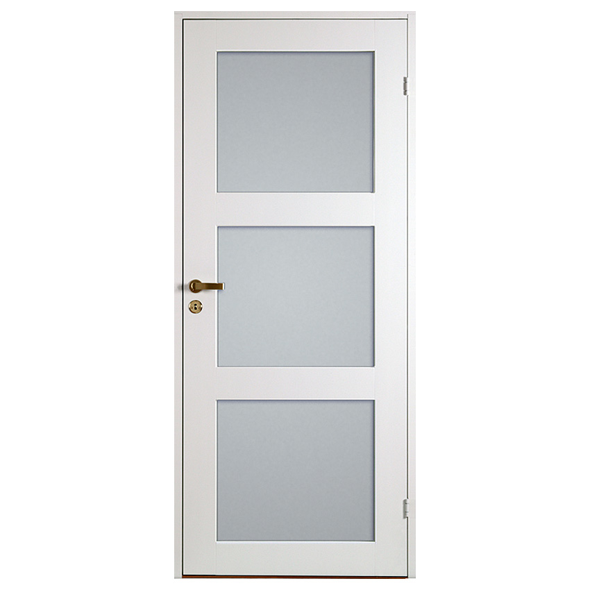 Innerdörr Diplomat Contur Vit Frostat Glas 3-Spegel