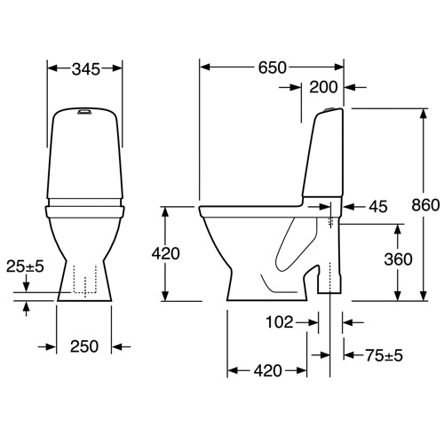 Gustavsberg Nautic 1591 Hygienic Flush Mjuksits Vit Mjuksits Vit