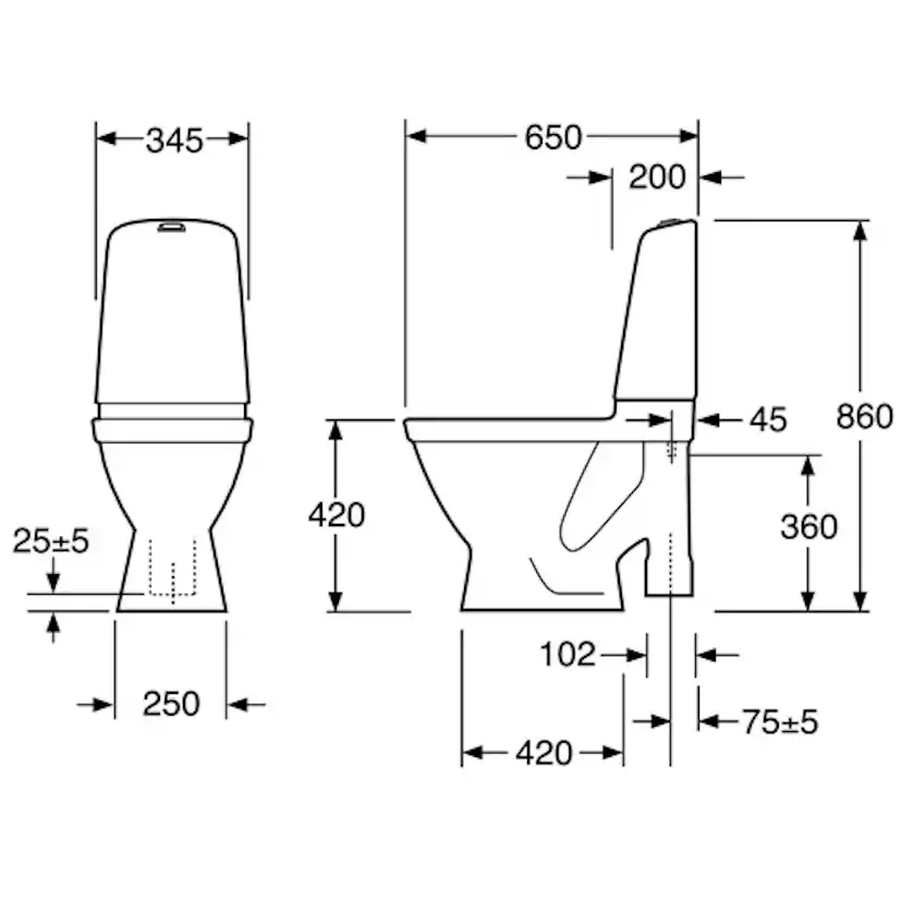 Gustavsberg Nautic 1591 Hygienic Flush Mjuksits Vit Mjuksits Vit