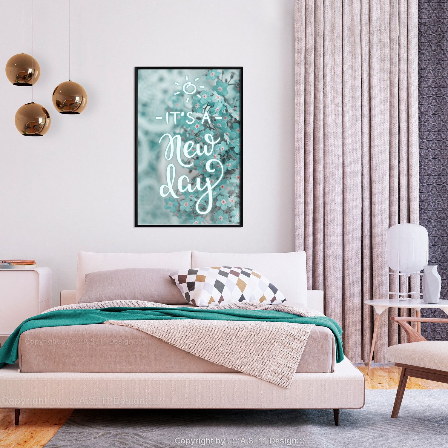 Affisch - It's a New Day [Poster] 40x60 Svart ram, 40x60 cm
