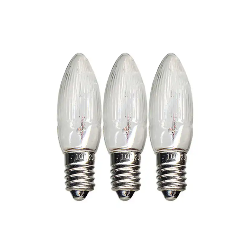 LED-Lampa Star Trading Reservlampa E10 14V 3W Transparent 3-pack