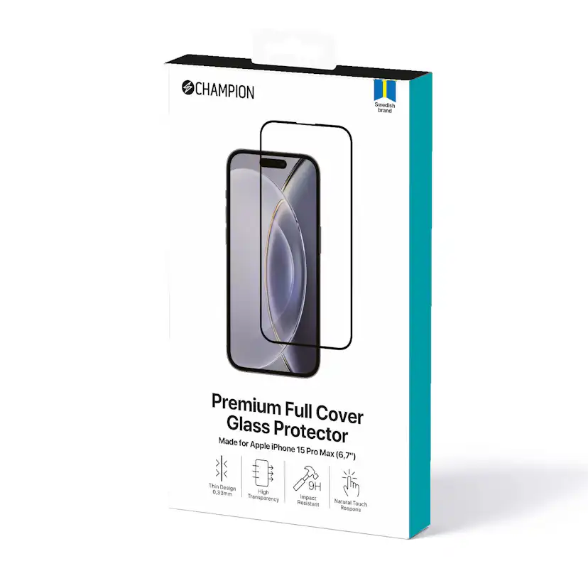 Skärmskydd Champion iPhone 15 Pro max Svart