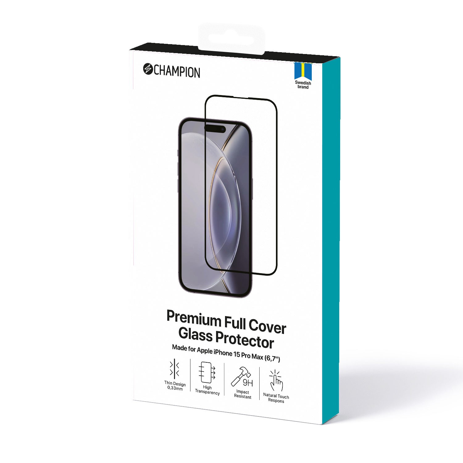 Skärmskydd Champion iPhone 15 Pro max Svart