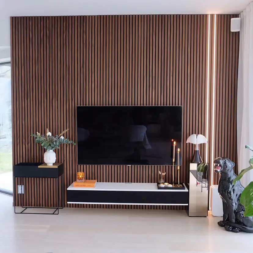LED-Belysning Wood on wall Akustikpanel Bred