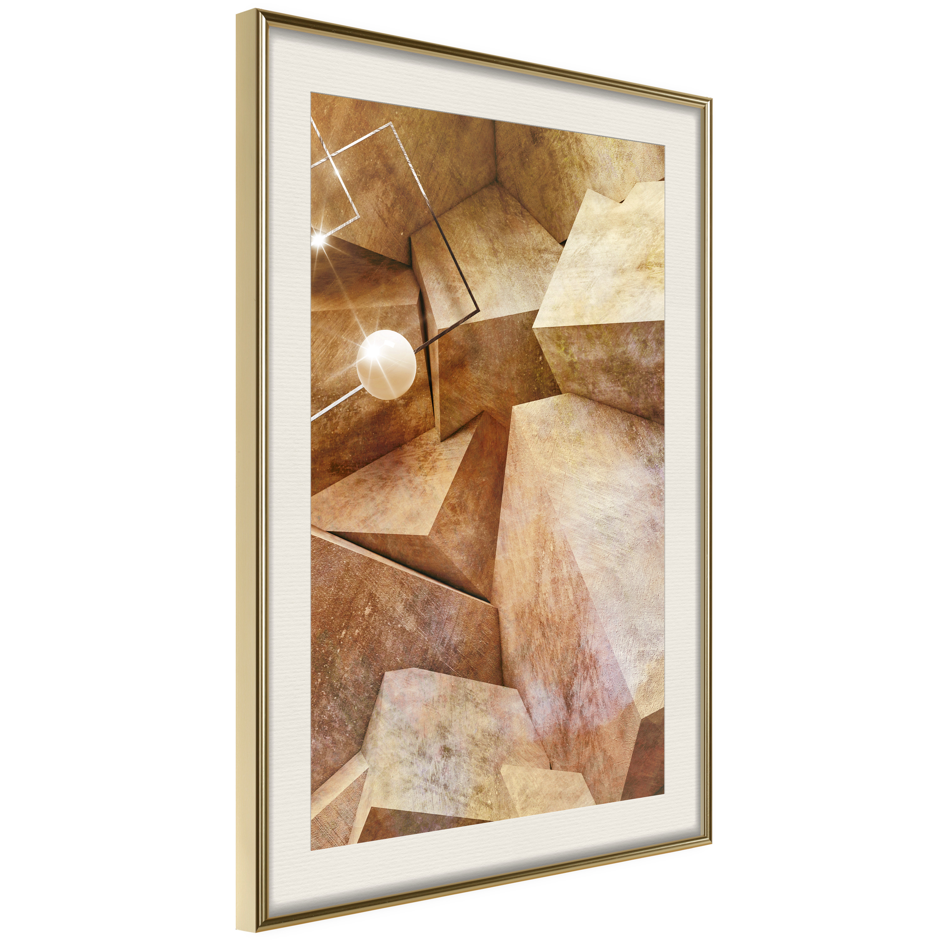 Affisch - Saffron Corners [Poster] 40x60 Guld ram med passepartout, 40x60 cm