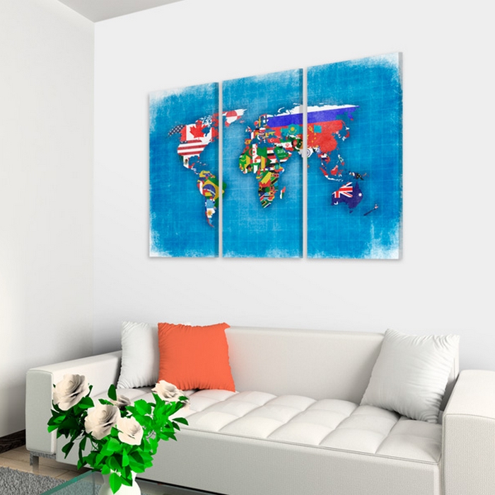 Tavla Arkiio Flags Of The World Triptych