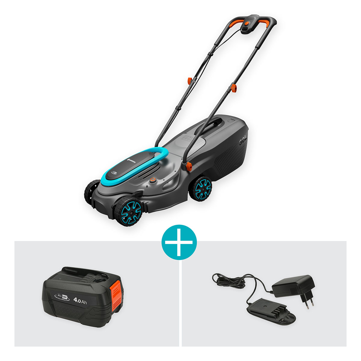 Batterigräsklippare Gardena PowerMax 32/18V P4A med Batteri och Laddare