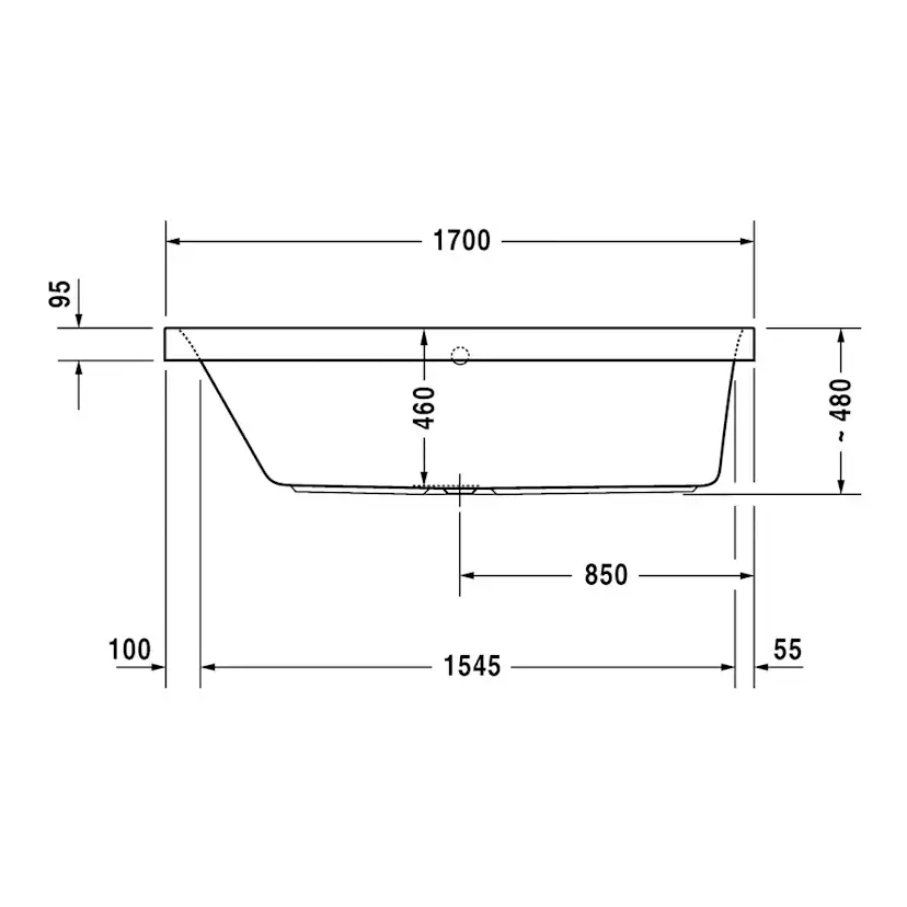 Badkar Duravit Happy D2 Inbyggnad