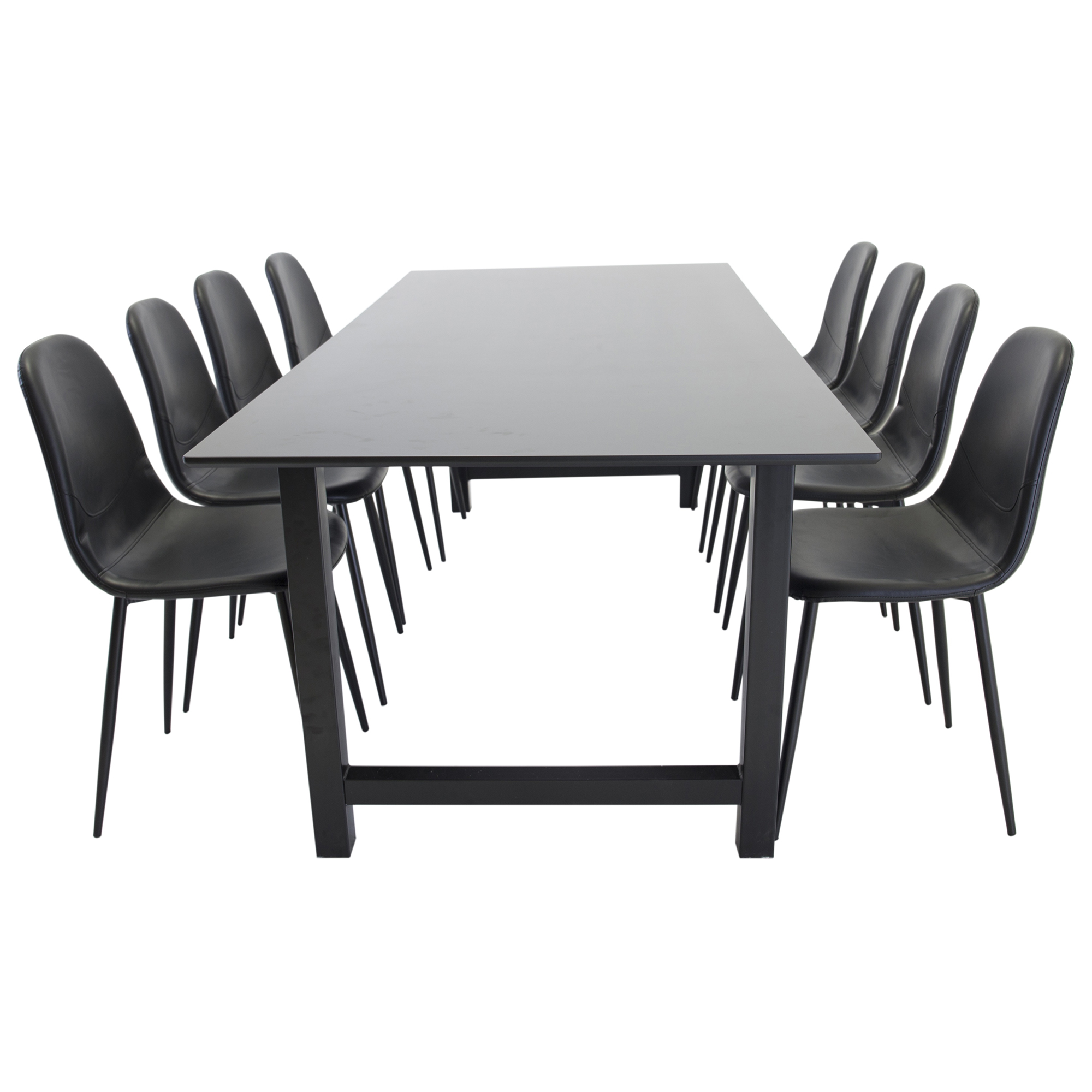 Matgrupp Venture Home Clara med 8 Pobbie Stolar Konstläder