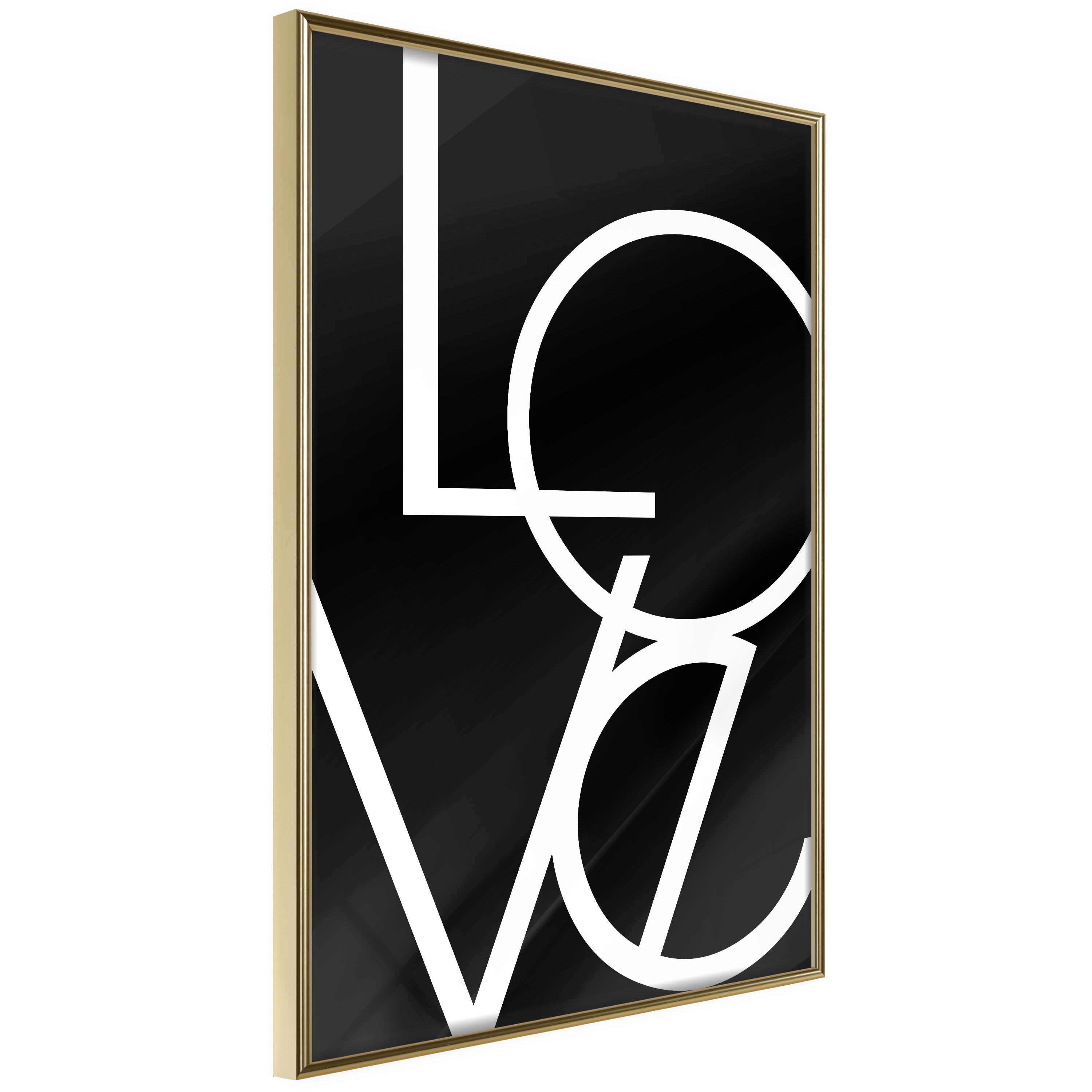 Affisch - Black and White: Love [Poster] 40x60 Guld ram, 40x60 cm