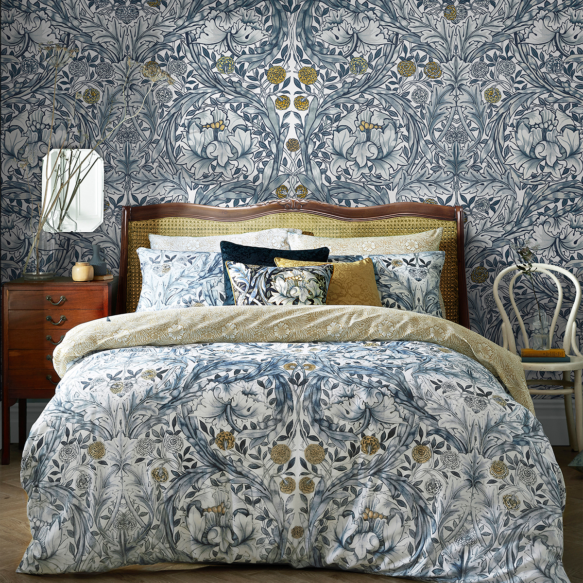 Fototapet William Morris At Home African Marigold Blue