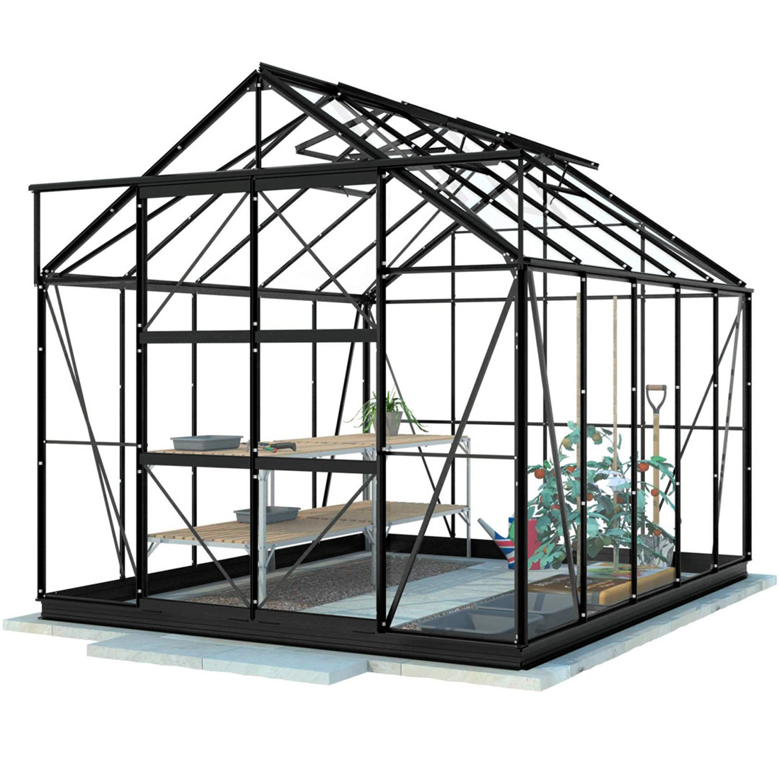 Växthus Lykke Hybrid 82 m2 Svart