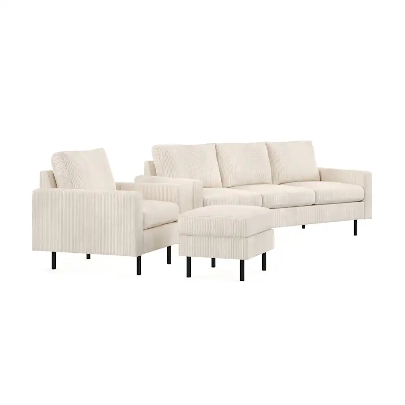 Soffgrupp Scandinavian Choice Peppe 3-sits med Fåtölj och Fotpall