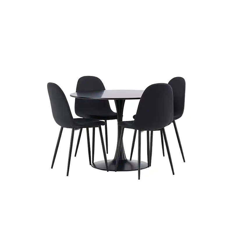 Matgrupp Venture Home Glade Ø 100 cm med 4 Polar Stolar