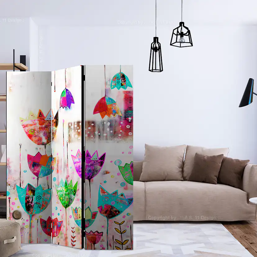Rumsavdelare Arkiio Colorful Tulips 135x172 cm