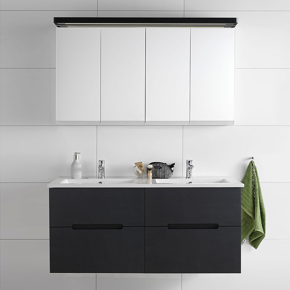 Möbelpaket Hafa Sun Svart Ek Spegelskåp Dubbel