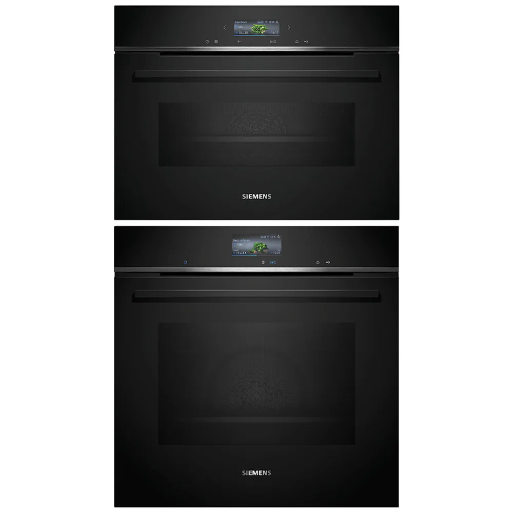 Ugn och Mikro Siemens iQ700 HB776G3B2S + CM724G1B1 Kompaktugn Svart