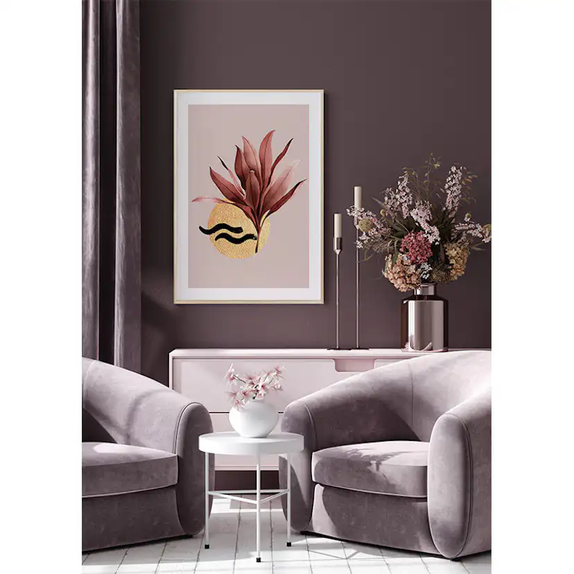 Poster Gallerix Abstract Leaves No1