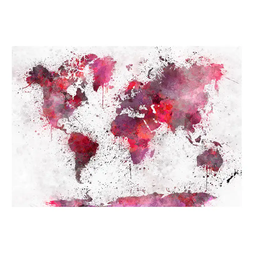 Fototapet Arkiio World Map: Red Watercolors