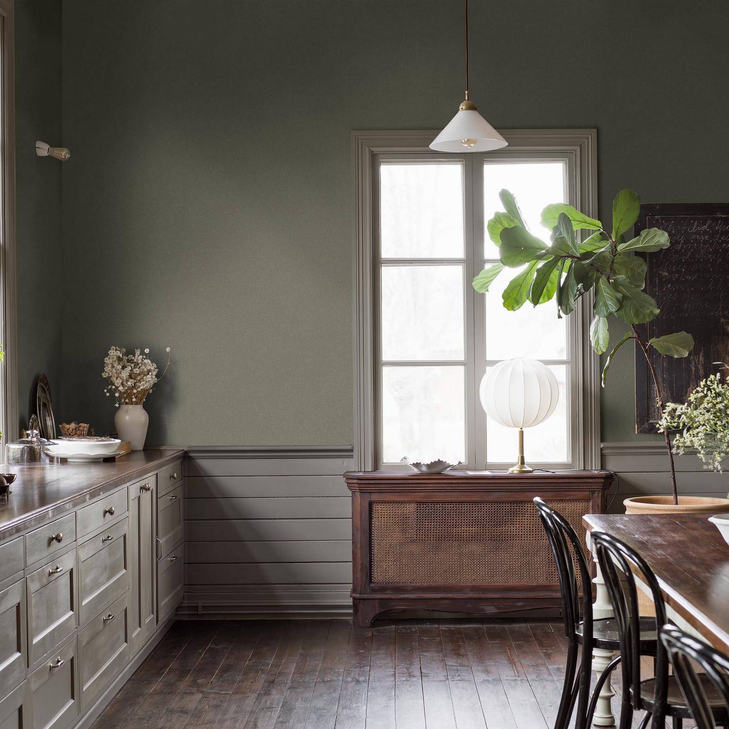 Tapet Boråstapeter Canvas Olive 6130