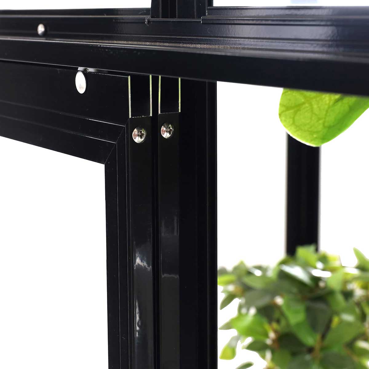 Växthus Metalcraft Svart Rektangulär Odlingsvitrin mot Vägg med Säkerhetsglas, 111x61x170 cm