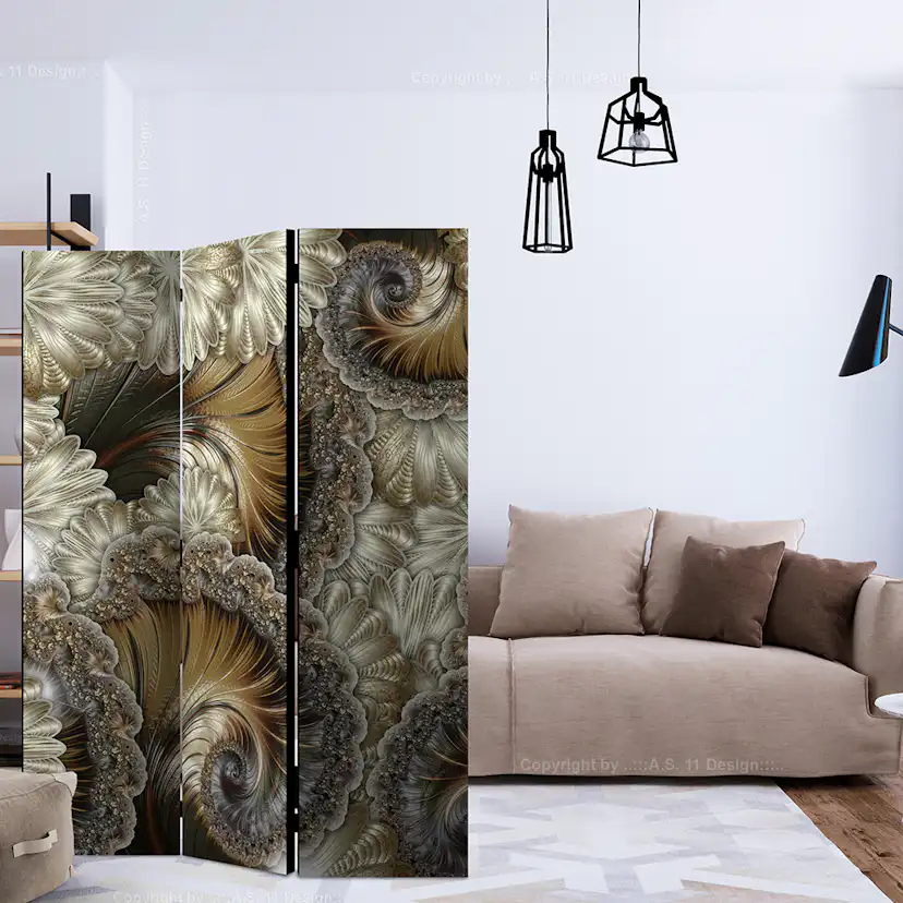 Rumsavdelare Skärmvägg Arkiio Golden Hand-Held Fans 135x172 cm