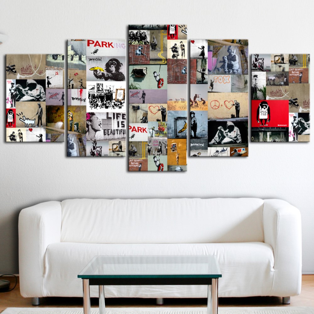Tavla Arkiio Art Of Collage Banksy IV