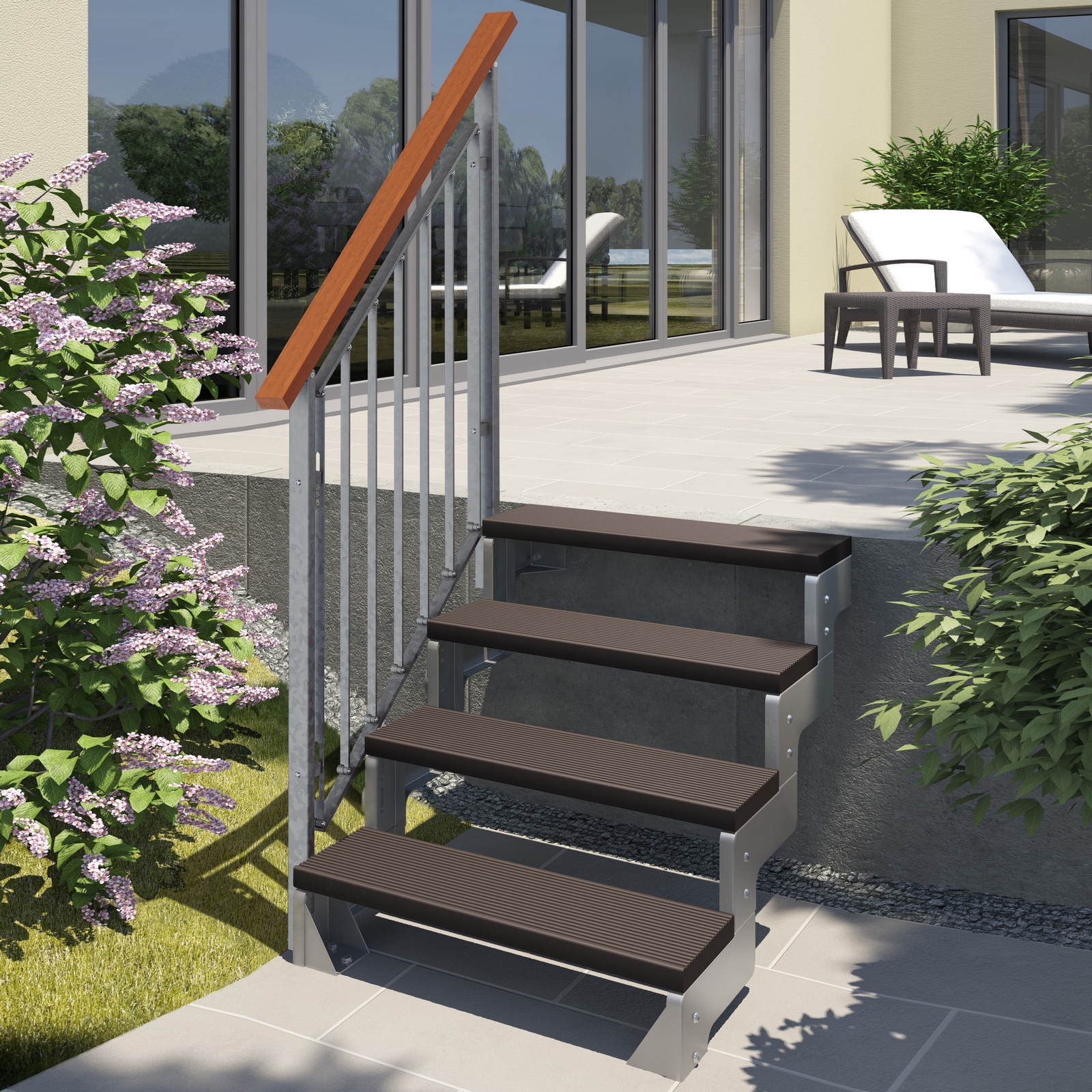 Trädgårdstrappa Dolle Gardentop Trimax med Nordic Räcke