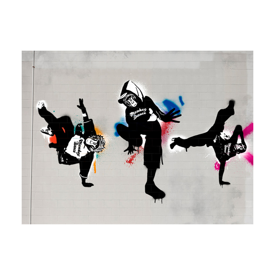 Fototapet Arkiio Monkey Dance Street Art