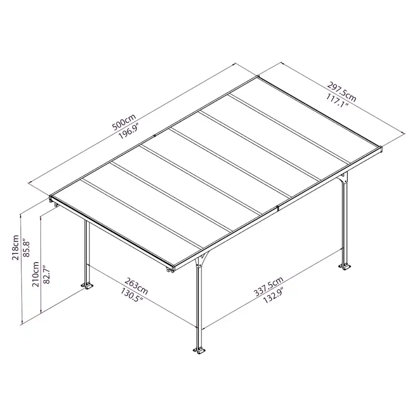 Carport Canopia by Palram Verona 5000 Grå Höjd 218cm