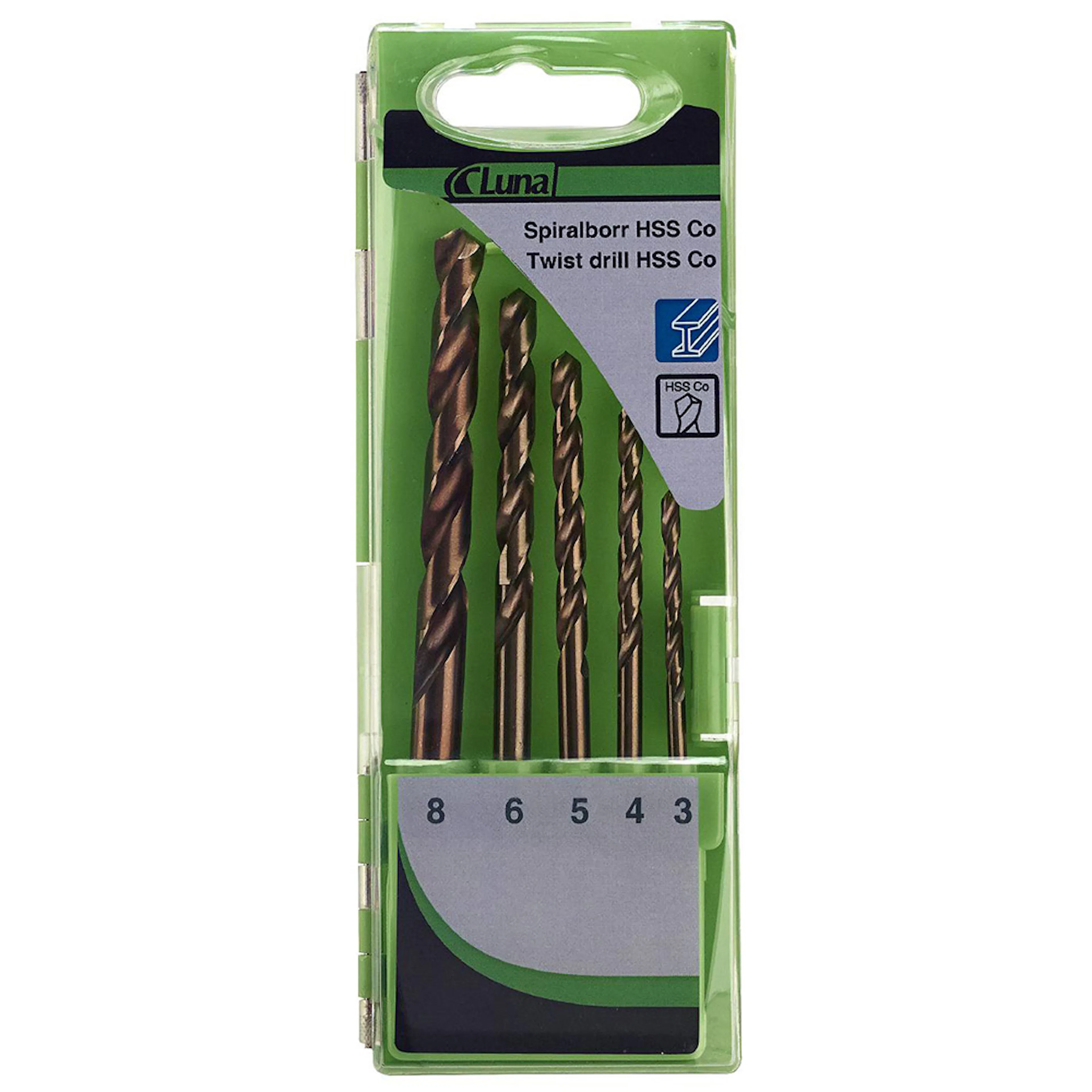 Spiralborrsats Luna Tools I Kobolt