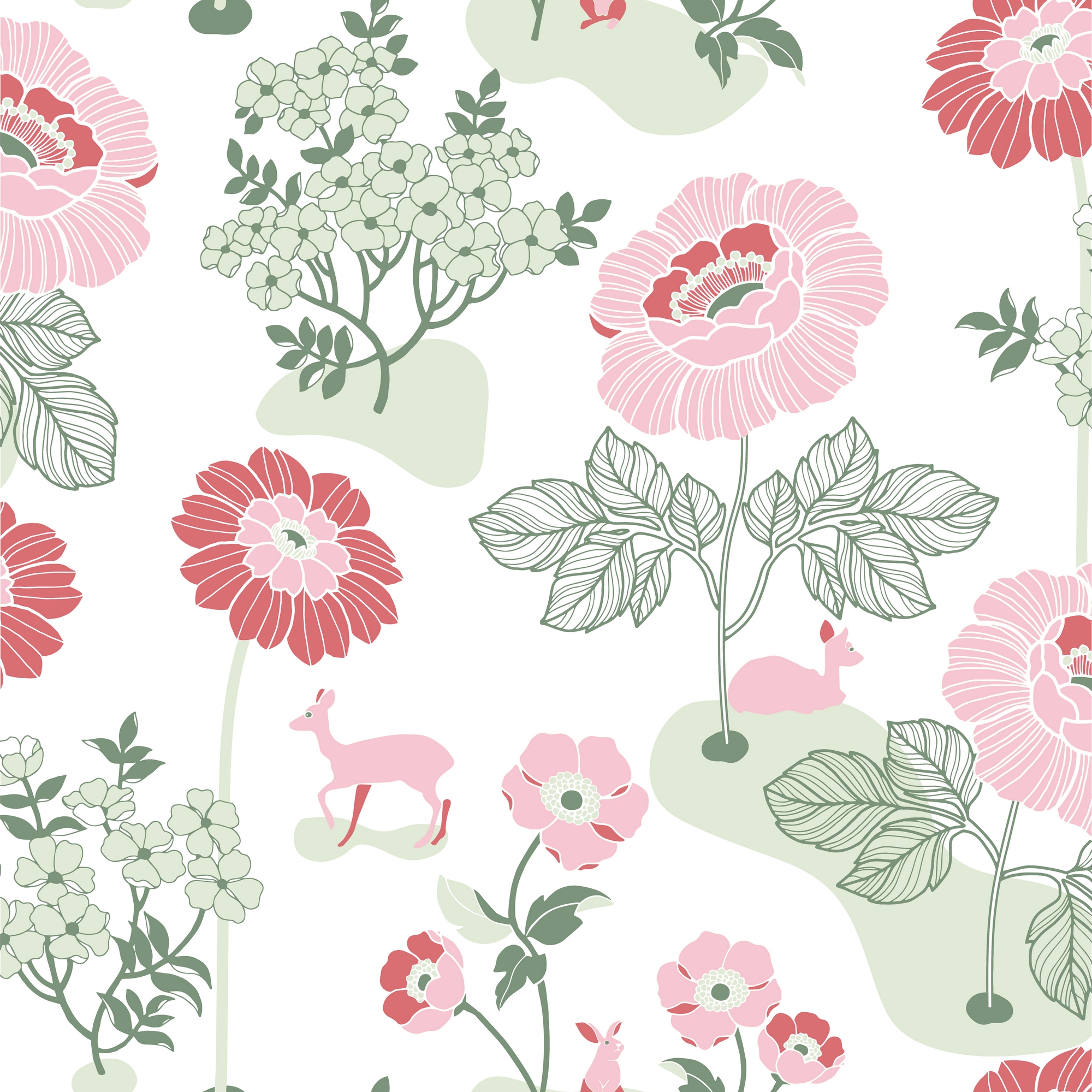 Tapet Duro 1900 Blomsteräng Röd 398-03