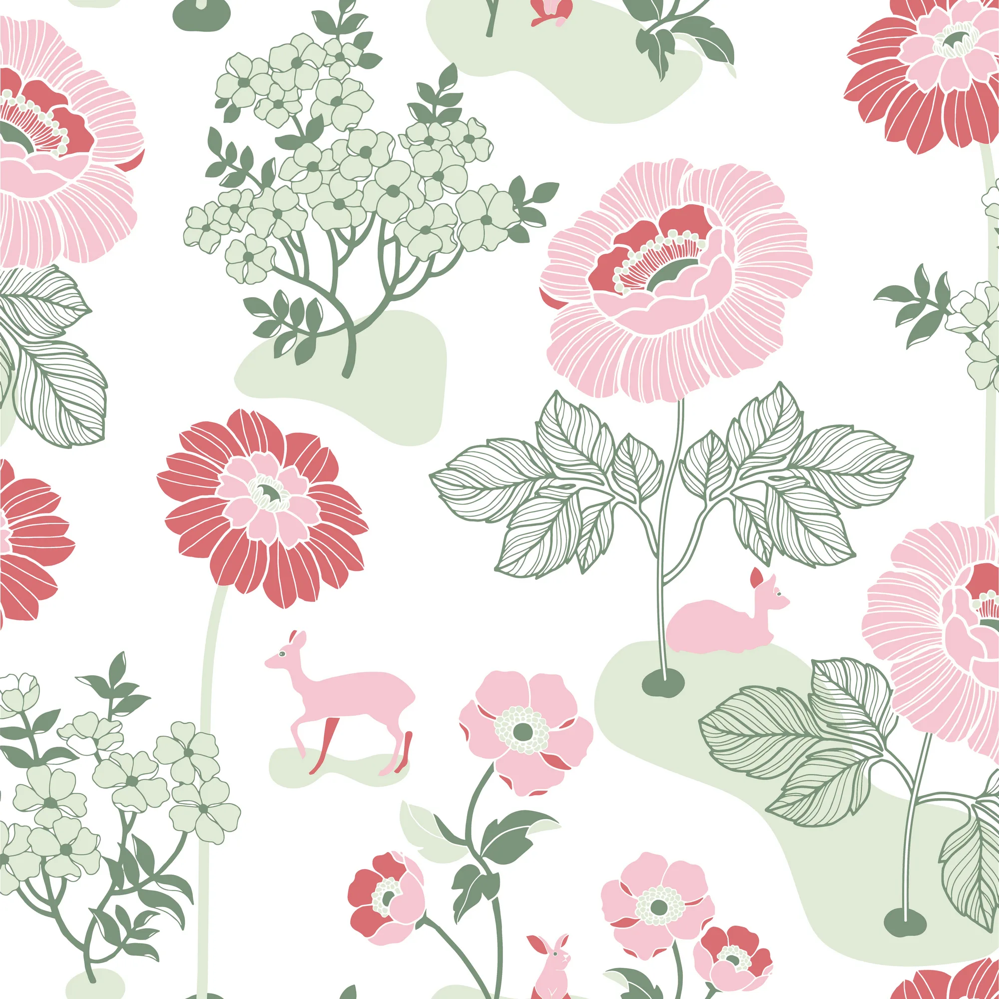 Tapet Duro 1900 Blomsteräng Röd 398-03