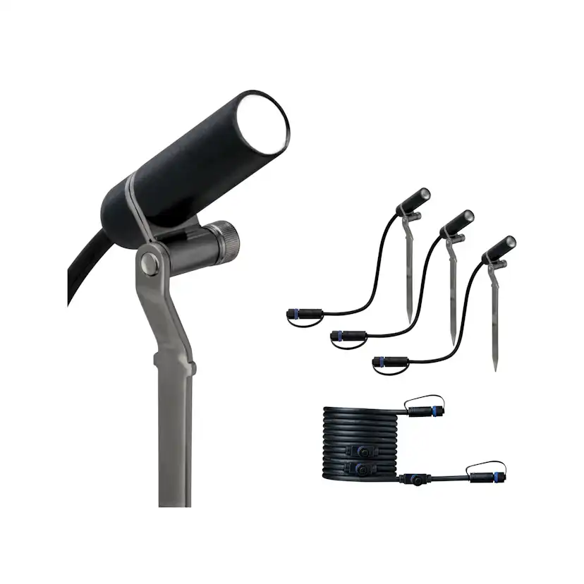 Spotlight Paulmann Plantini Plug & Shine LED IP65 24V Förlängningsset 3-pack med Kabel