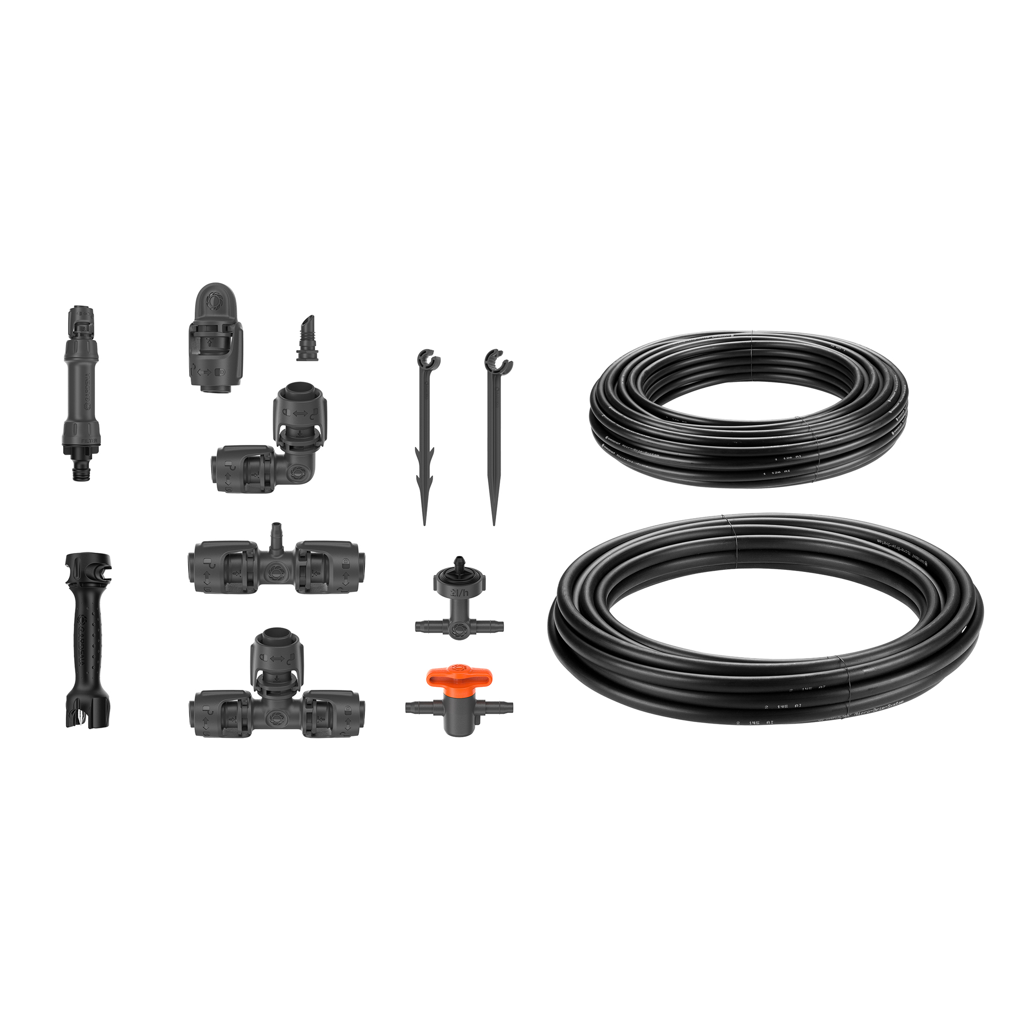 Micro-Drip Gardena Premiumpaket För Pallkrage med Vattenfördelare & Bevattningsdator