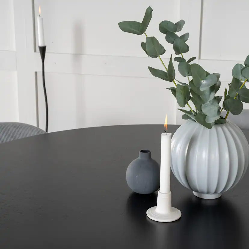 Copenhagen - Dining Table round - Black / Black+Velvet matst Svart/Grå