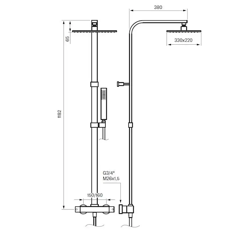 Takduschset Tapwell Level LES8300 Edition 2 160 CC