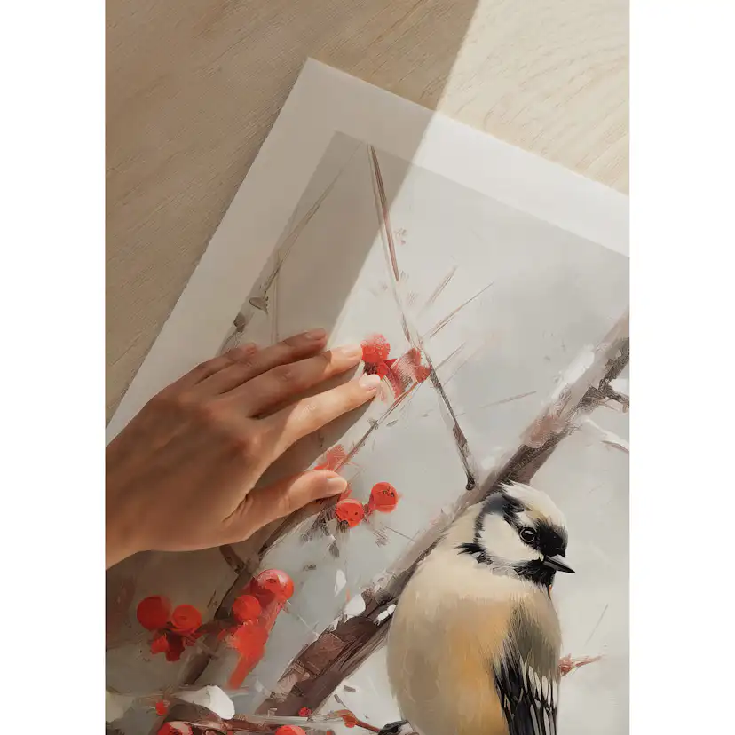 Poster Gallerix Bird And Red Berries