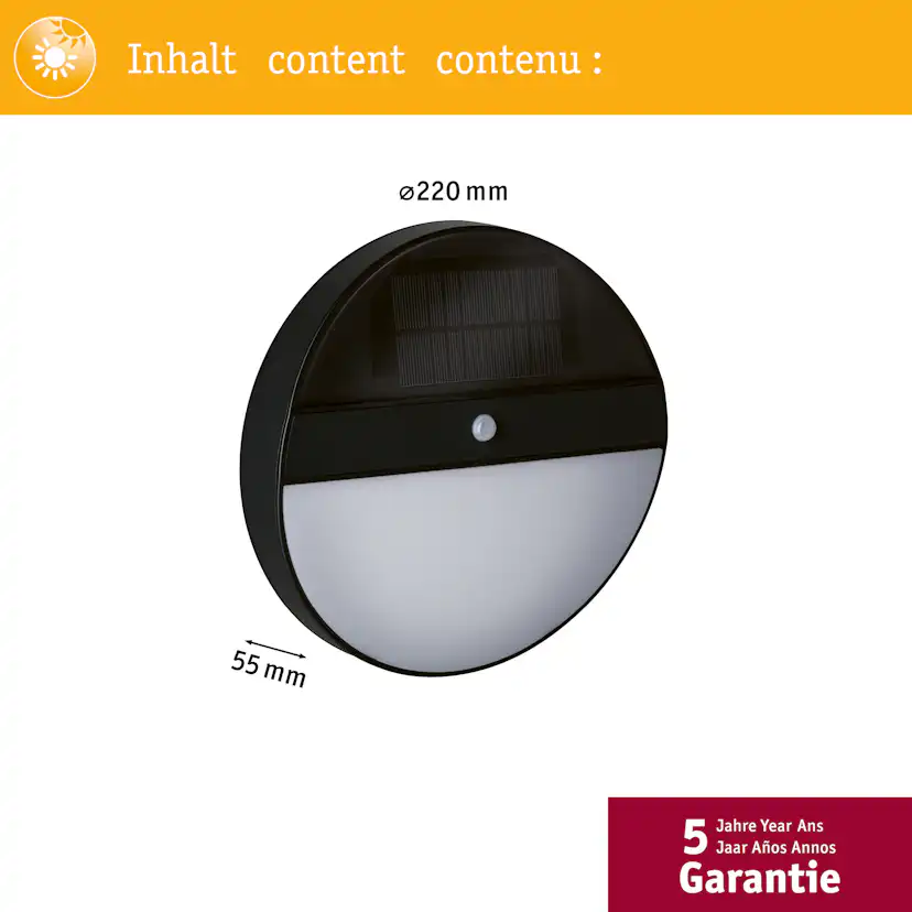 Fasadbelysning Solcell Paulmann Elios LED med Rörelsesensor IP44