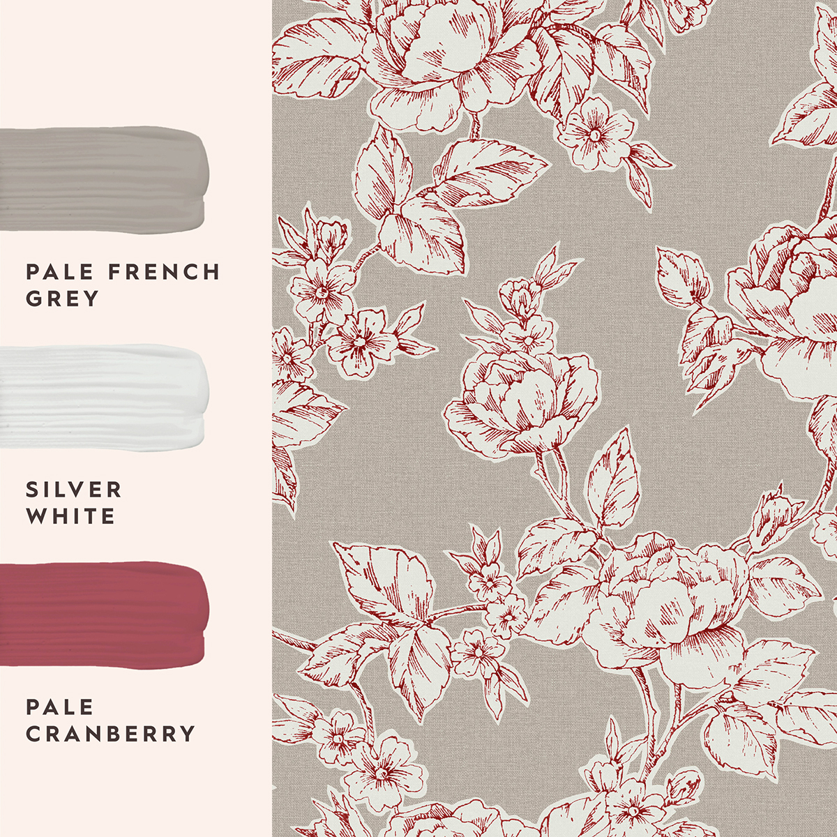 Tapet Laura Ashley Pollington Roses Grå