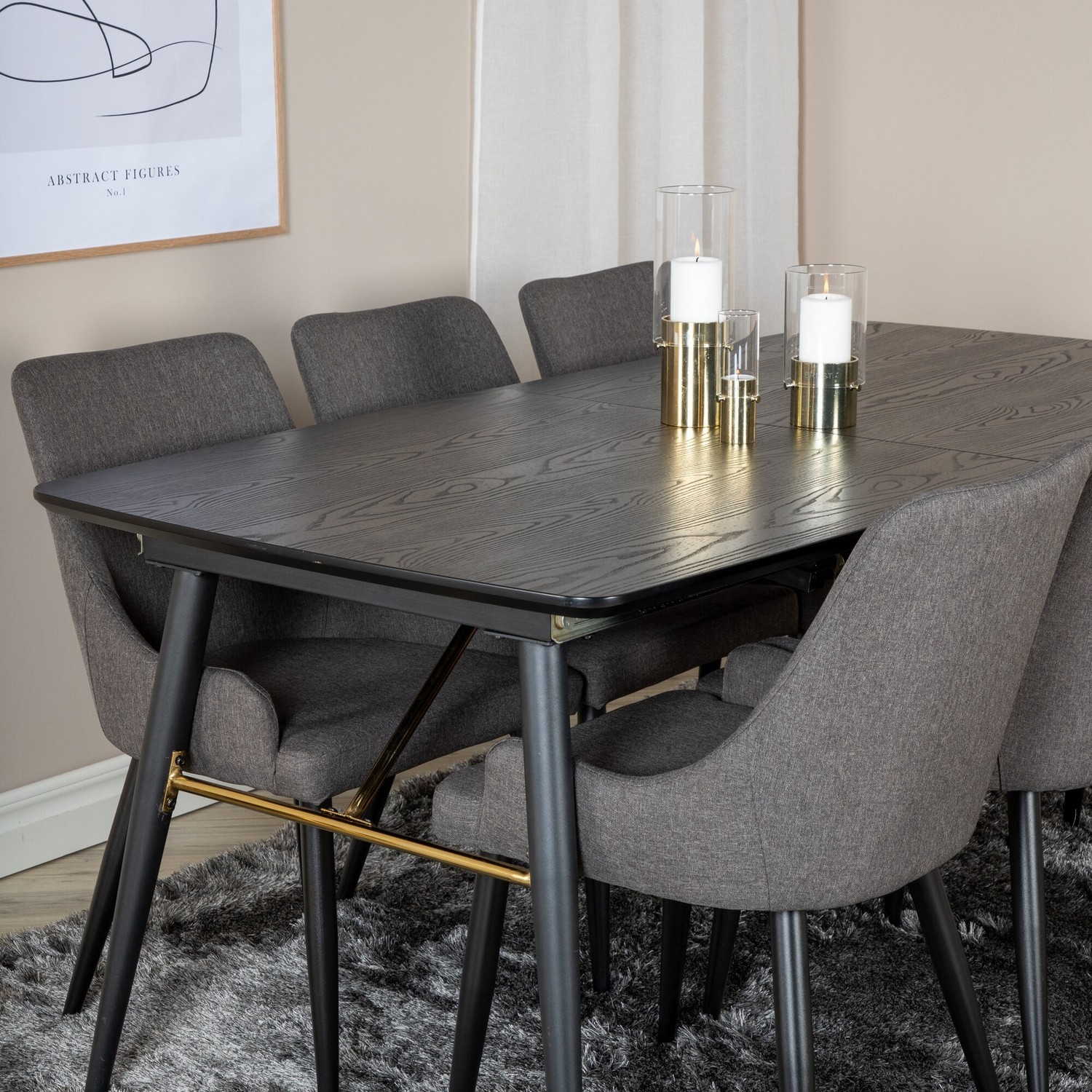 Matgrupp Venture Home Guld med 6 Plake Stolar