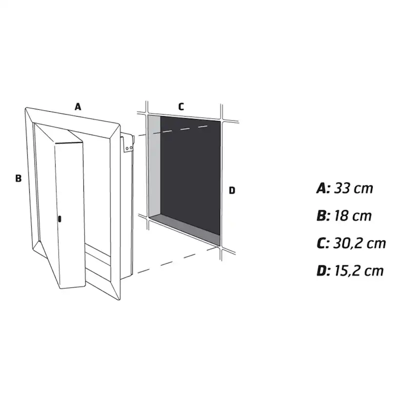 Inspektionslucka Tebo 150x300 mm